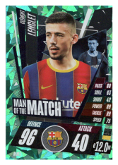 fotbalová kartička Topps Match Attax Champions League 2020-21 Man of the Match MM1 Clément Lenglet - FC Barcelona