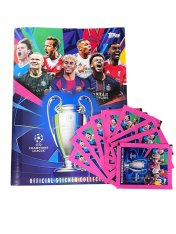 2025-26 Topps UEFA Champions League 10x Balíček Samolepek + Album zdarma