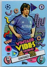 fotbalová kartička 2024-25 Topps Match Attax UEFA Club Competitions Vintage Vibes Legend 419 Gianfrnaco Zola (Chelsea)