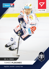 Hokejová kartička SportZoo 2021-22 Live L-133 Tomáš Plekanec Rytíři /55