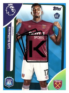 fotbalová kartička 2025-26 Topps  Premier League 285 Luis Guilherme (West Ham United)  -  Rookie-PARALLEL Blue