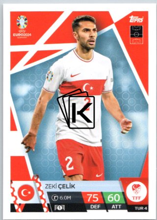 fotbalová karta Topps Match Attax EURO 2024 TUR4 Zeki Çelik (Turkey)