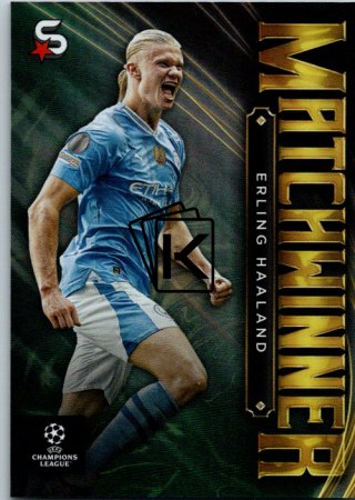 Fotbalová kartička 2023-24 Topps Superstars UEFA Club Competitions Matchwinner MW-10 Erling Haaland (Manchester City)