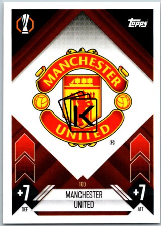 fotbalová kartička 2024-25 Topps Match Attax UEFA Club Competitions  100 Team Badge (Manchester United)