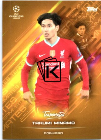 fotbalová kartička 2021 Topps O Jogo Bonito Takumi Minamo Liverpool FC