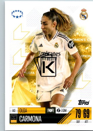 Fotbalová kartička 2024-25 Topps Match Attax EXTRA UEFA Club Competitions UWCL Cards 142.  Olga Carmona (Real Madrid CF)