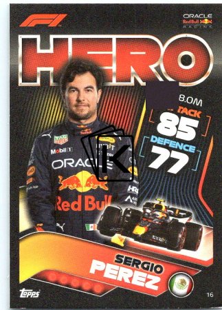 2022 Topps Formule 1 Turbo Attax 16 Sergio Perez (Red Bull Racing)