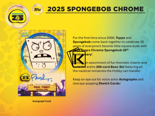 Předprodej 2025 Topps SpongeBob Chrome 25th Anniversary Hobby Box