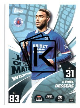 fotbalová kartička 2025-26 Topps Match Attax UCC 342 Cyriel Dessers (Rangers FC)
