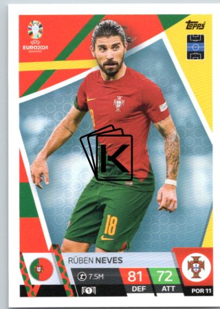 fotbalová karta Topps Match Attax EURO 2024 POR11 Rúben Neves (Portugal)