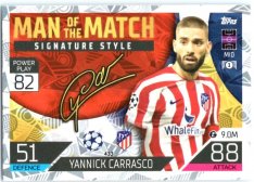 Fotbalová kartička 2022-23 Topps Match Attax UCL Man of The Match Siganture Style 433 Yannick Carrasco - Atl‚tico de Madrid