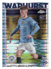 fotbalová kartička 2024-25 Topps Chrome parallel 92 - Matty Warhurst RC