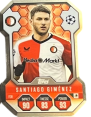 fotbalová kartička 2024-25 Topps Match Attax UEFA Club Competitions Topps Chrome Pro Elite SH13 Santiago Giménez