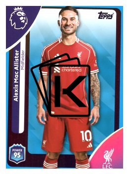 fotbalová kartička 2025-26 Topps  Premier League 170 Alexis Mac Allister (Liverpool)-PARALLEL Blue