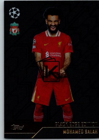 fotbalová kartička 2024-25 Topps Match Attax UEFA Club Competitions Topps Black Edge Edition BE9 Mohamed Salah (Liverpool)