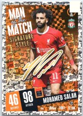 Fotbalová kartička 2023-24 Topps Match Attax UEFA Club Competitions  Man of the Match Signature Style 410	Mohamed Salah	Liverpool