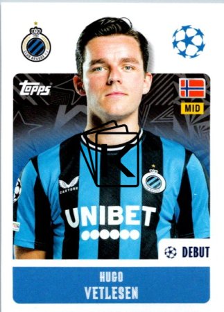 2024-25 Topps Champions League 155 Hugo Vetlesen (Club Brugge KV)