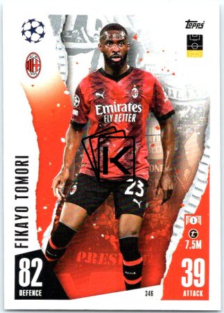 Fotbalová kartička 2023-24 Topps Match Attax UEFA Club Competitions 346 Fikayo Tomori AC Milan