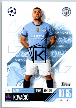 fotbalová kartička 2024-25 Topps Match Attax UEFA Club Competitions 19  Mateo Kovacic (Manchester City)