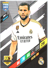 fotbalová karta Panini FIFA 365 2024 Adrenalyn RMA8  Nacho Real Madrid CF Team Mate