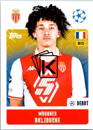 2024-25 Topps Champions League 61 Maghnes Akliouche (AS Monaco)