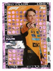 2025 Topps Turbo Attax F1  McLaren 100 Club  354 Oscar Piastri-Paralel Pink
