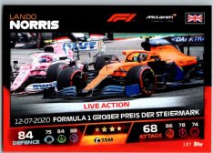 2021 Topps Formule 1 Turbo Attax Live Action 137 Lando Norris McLaren