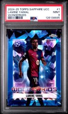 Gradovaná karta 2024-25 Topps Chrome Sapphire UCC Wonderkids #1 Lamine Yamal PSA 9