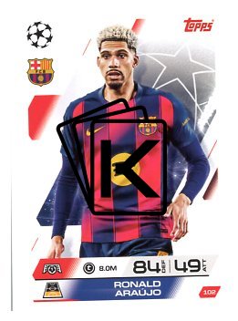 fotbalová kartička 2025-26 Topps Match Attax UCC 102 Ronald Araújo (FC Barcelona)