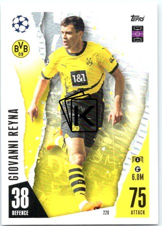 Fotbalová kartička 2023-24 Topps Match Attax UEFA Club Competitions 220 Giovanni Reyna Borussia Dortmund