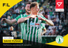 fotbalová kartička SportZoo 2021-22 Live L-140 David Puškáč Bohemians Praha
