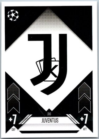 fotbalová kartička 2024-25 Topps Match Attax UEFA Club Competitions 316 Team Badge (Juventus)