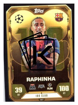 fotbalová kartička 2025-26 Topps Match Attax UCC 100 Club 467 Raphinha (FC Barcelona)
