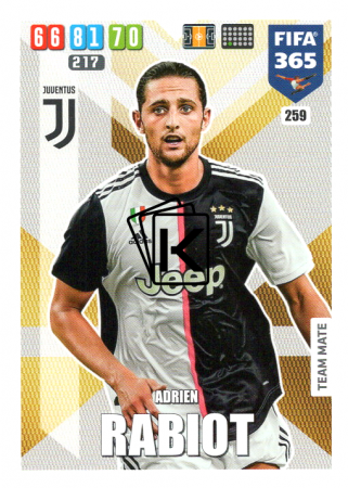 Fotbalová kartička Panini Adrenalyn XL FIFA 365 - 2020 Team Mate 259 Adrien Rabiot Juventus