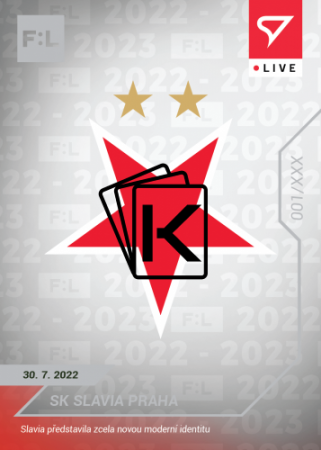 fotbalová kartička SportZoo 2022-23 Live L-001 130. výročí SK Slavia Praha nové Logo /68