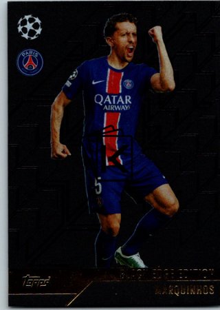 fotbalová kartička 2024-25 Topps Match Attax UEFA Club Competitions Topps Black Edge Edition BE2 Marquinhos (Paris Saint-Germain)
