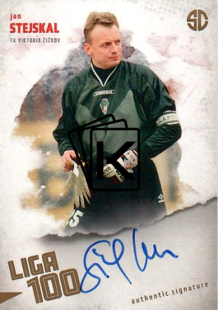podepsaná karta 2025 Supr Cards Liga 100 ST-JAZ Jan Stejskal FK Viktoria Žižkov Gold /12