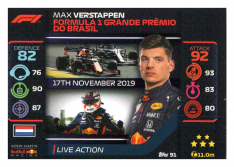 2020 Topps Formule 1 Turbo Attax 91 Live Action Max Verstappen Aston Martin Red Bull Racing