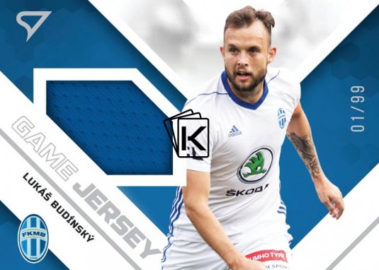 fotbalová kartička SportZoo 2020-21 Fortuna Liga Game Jersey 17 Lukáš Budinský FK Mladá Boleslav