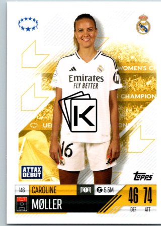 Fotbalová kartička 2024-25 Topps Match Attax EXTRA UEFA Club Competitions UWCL Cards 146.  Caroline Møller (Real Madrid CF)