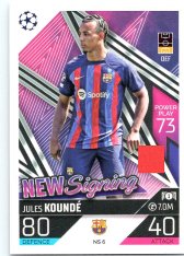 Fotbalová kartička 2022-23 Topps Match Attax UCL New Signing NS6 Jules Kounde FC Barcelona