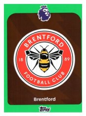fotbalová kartička 2025-26 Topps  Premier League 55 Brentford Logo-PARALLEL Green
