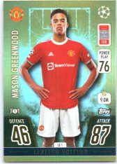 fotbalová kartička 2021-22 Topps Match Attax UEFA Champions League Limited Edition LE1 Mason Greenwood Manchester United