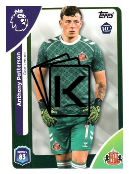 fotbalová kartička 2025-26 Topps  Premier League 344 Anthony Patterson (Sunderland)  -  Rookie