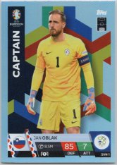fotbalová karta Topps Match Attax EURO 2024 SVN1 Jan Oblak (Slovenia)  -  Captain