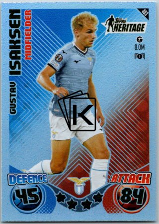 fotbalová kartička 2024-25 Topps Match Attax UEFA Club Competitions Topps Heritage 463 Gustav Isaksen (SS Lazio)