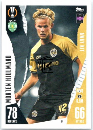 2023-24 Topps Match Attax EXTRA UEFA Club Competition Away Kit 94 Morten Hjulmand (Sporting Clube de Portugal)