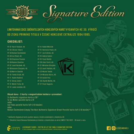 2024 Legendary Cards HC Vsetín - výroční set 30 let od Finále Signature Edition