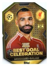 fotbalová kartička 2025-26 Topps Match Attax UCC Chrome Award Winner CA 6 Mohamed Salah (Liverpool)  -  Best Goal Celebration
