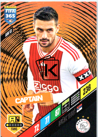 fotbalová karta Panini FIFA 365 2024 Adrenalyn XL AIA13 Dušan Tadič Ajax Amsterdam Captain